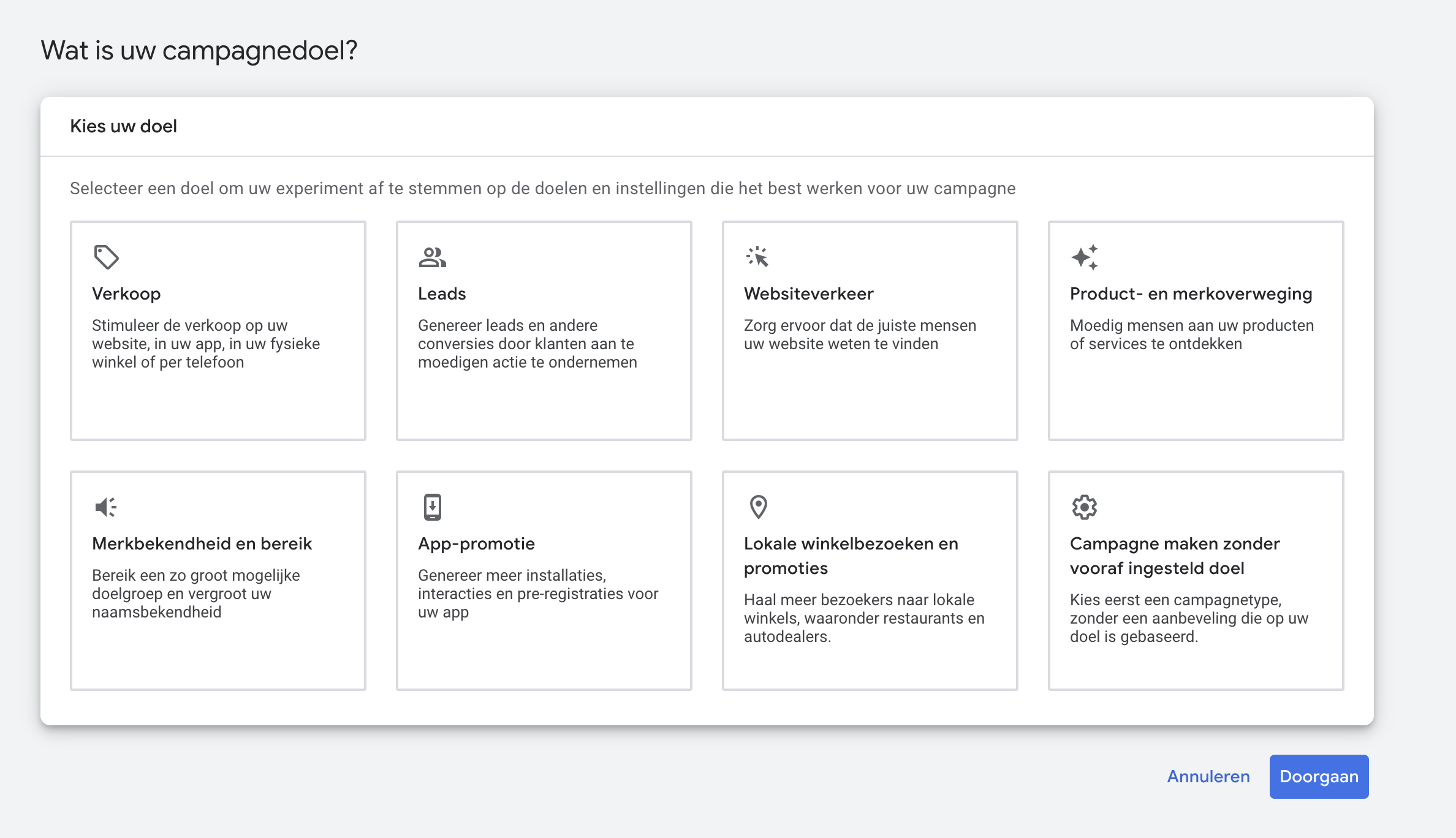Google Ads campagne aanmaken